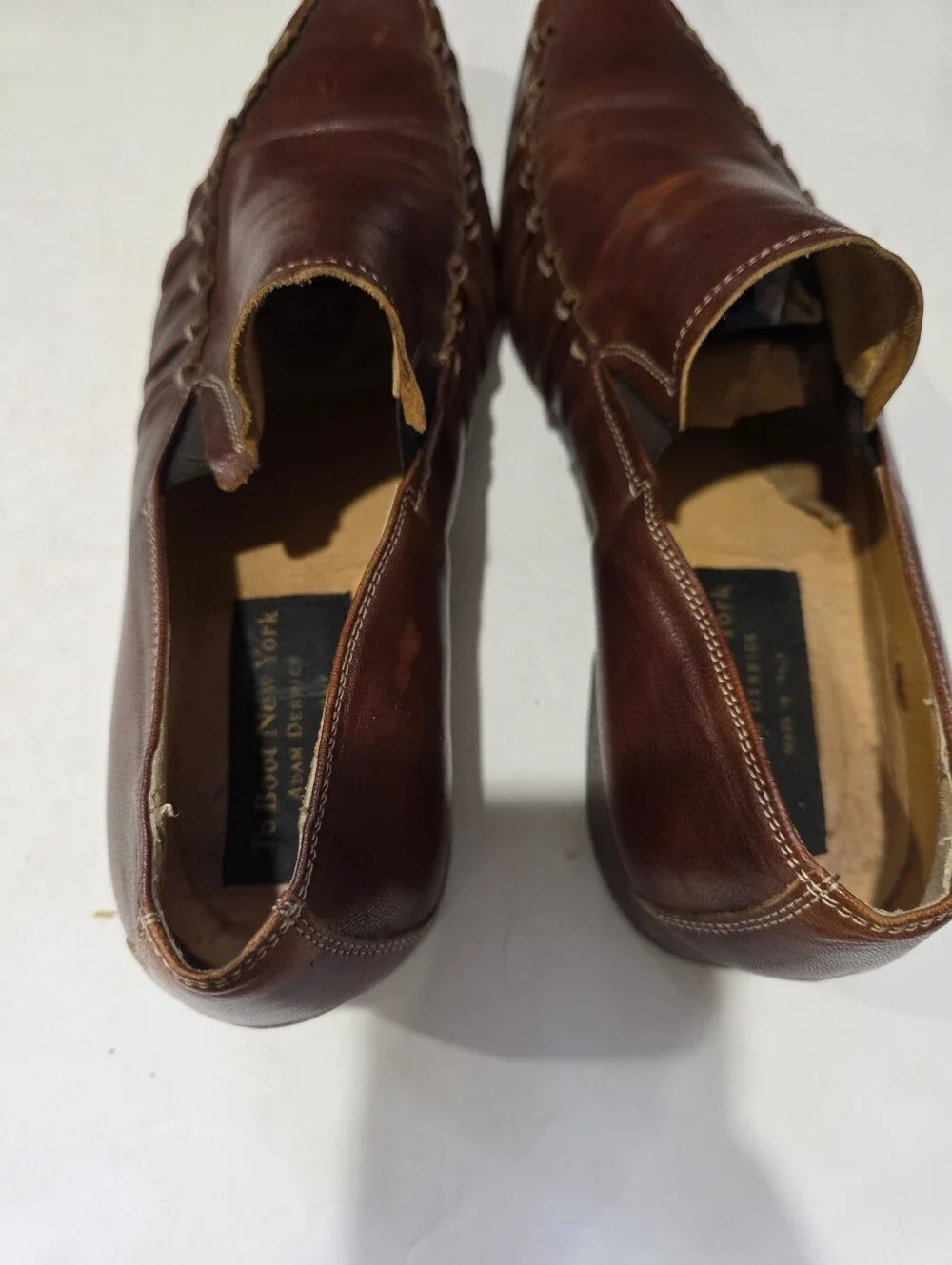 To Boot New York Adam Derrick Italian Leather Whipstitch Loafers Brown Sz 10